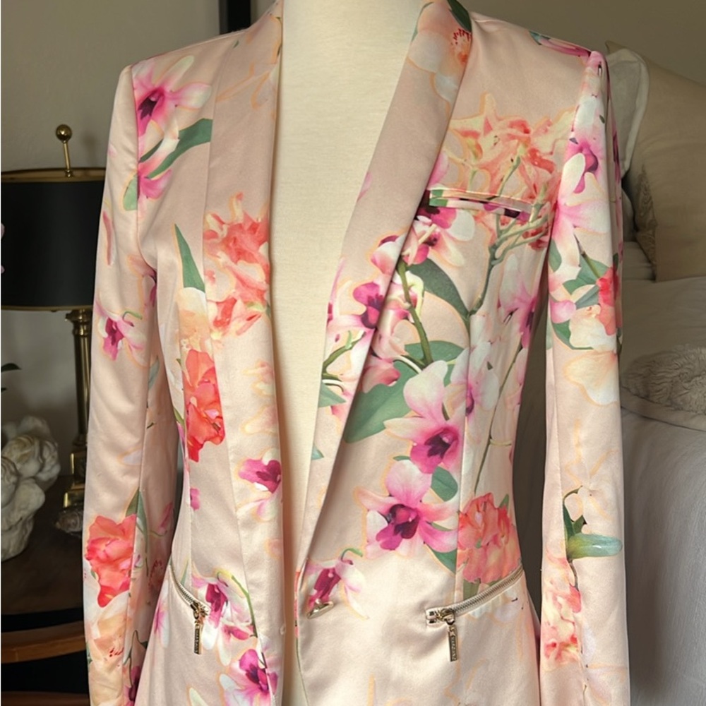 Marciano Floral Blazer with Pink and Green Hues